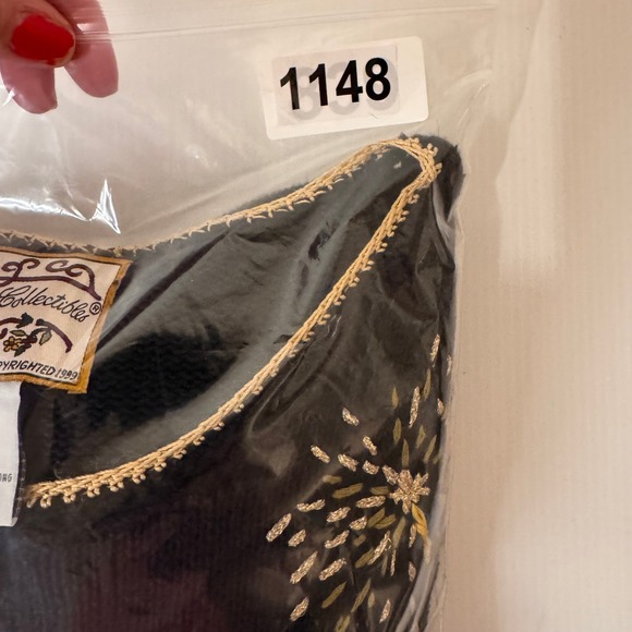 Vintage Y2K Embroidered Cardigan Sweater L Black New Year's Eve Party Fireworks - Picture 13 of 13